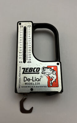 Vintage Zebco Fisherman's De-Liar Model 208 Tape Measure Weight Scale USA #BS Vintage Zebco Fisherman's De-Liar Model 208 Tape Measure Weight Scale USA #BS