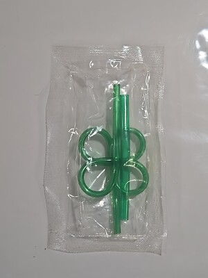 General Mills 1995 Lucky Charms Marshmallow Shaped Krazy Straw - Green Clover  
