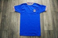 RETRO MEN'S FC PORTSMOUTH 1960-1970 SOCCER FOOTBALL SHIRT JERSEY SCORE DRAW BLUE