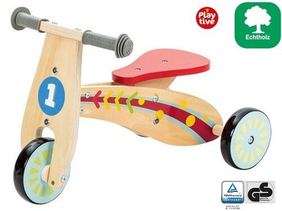 TRICICLO SENZA PEDALI GIOCATTOLO ATTIVO IN VERO LEGNO EQUILIBRIO BAMBINI  EDUCATI | eBay