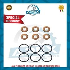 FOR BMW X5 E53 D DIESEL INJECTOR OUTER BODY O-RING & COPPER BASE WASHER KIT X 6