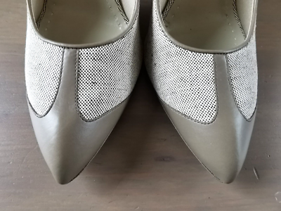 €675 ✨MAX MARA Canvas and Leather Pumps 39 EU _ 6 UK/GB_ 9 US