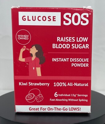 SOS Life Sciences Glucose SOS Instant Dissolve Powder - 6 Servings / Kiwi Straw