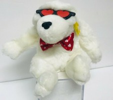 VALENTINES MONKEY GORILLA White Hearts Bow 7" Plush Stuffed TAGS