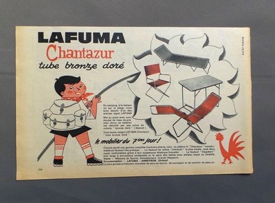 ANTIQUE ADVERT CLIPPING ADVERTISING AD 140517 LAFUMA CHANTAZUR TUBE BRONZE GOLD 