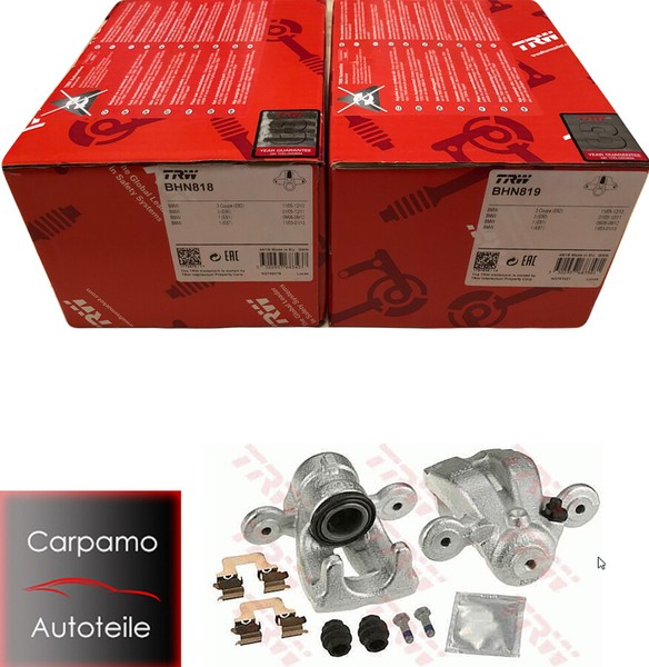 2X TRW BHN818 + BHN819 Bremssattel Bremszange BMW 1Er E81 E87 3Er E90 E92 Hinten-image