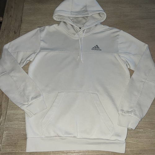 ADIDAS ESSENTIAL LOGO HOODIE SWEATSHIRT TAN BEIGE MEN SIZE SMALL WORN ONCE NICE! - Picture 2 of 6