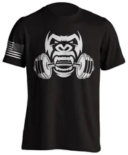 American Muscle Bodybuilding Gorilla Beast Mode Short-Sleeve T-Shirt Gym Fitness