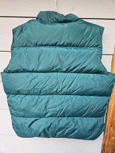 Vtg Woolridge Puffer Down Filled Vest Size Large Spruce Teal Snap Front Hiking - Picture 5 of 14