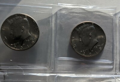 2018 P and 2018 D Kennedy half dollar BU UNCIRCULATED FROM ROLL (2 ...