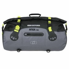 Oxford Aqua Waterproof T30 Motorcycle Luggage Roll Bag Black/Grey/Fluo