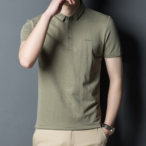 Men Lapel Polo Shirt Short Sleeve 