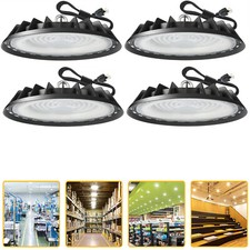 4Pcs 300W UFO LED High Bay Light 6000K for Industrial Warehouse Factory Barn Gym
