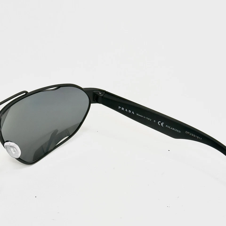 Черные спортивные поляризованные овальные авиаторские солнцезащитные очки PRADA LINEA ROSSA CORE 56U PS56US - Изображение 3 из 4