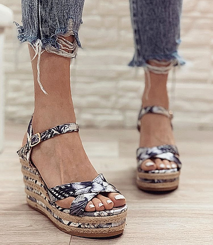 Scarpe aperte Donna Sandali con Cinturino Zeppa 10cm Nuova collezione Moda  Italy | eBay