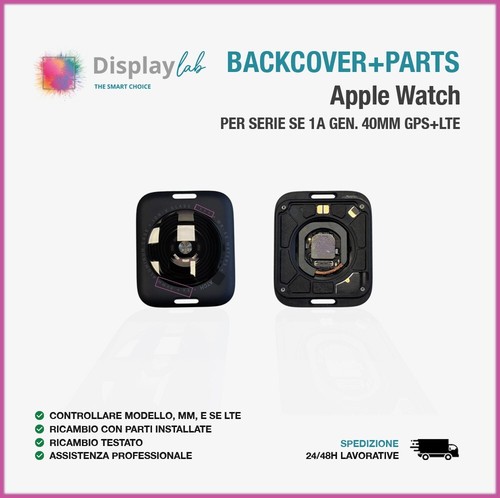 VETRO POSTERIORE BACK GLASS PER APPLE WATCH 4 5 6 7 8 SE CON MODULO DI RICARICA - Imagen 12 de 38