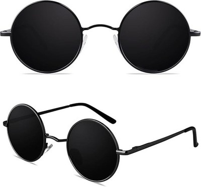 Retro round Polarized Sunglasses Circle Metal UV400 Protection E01