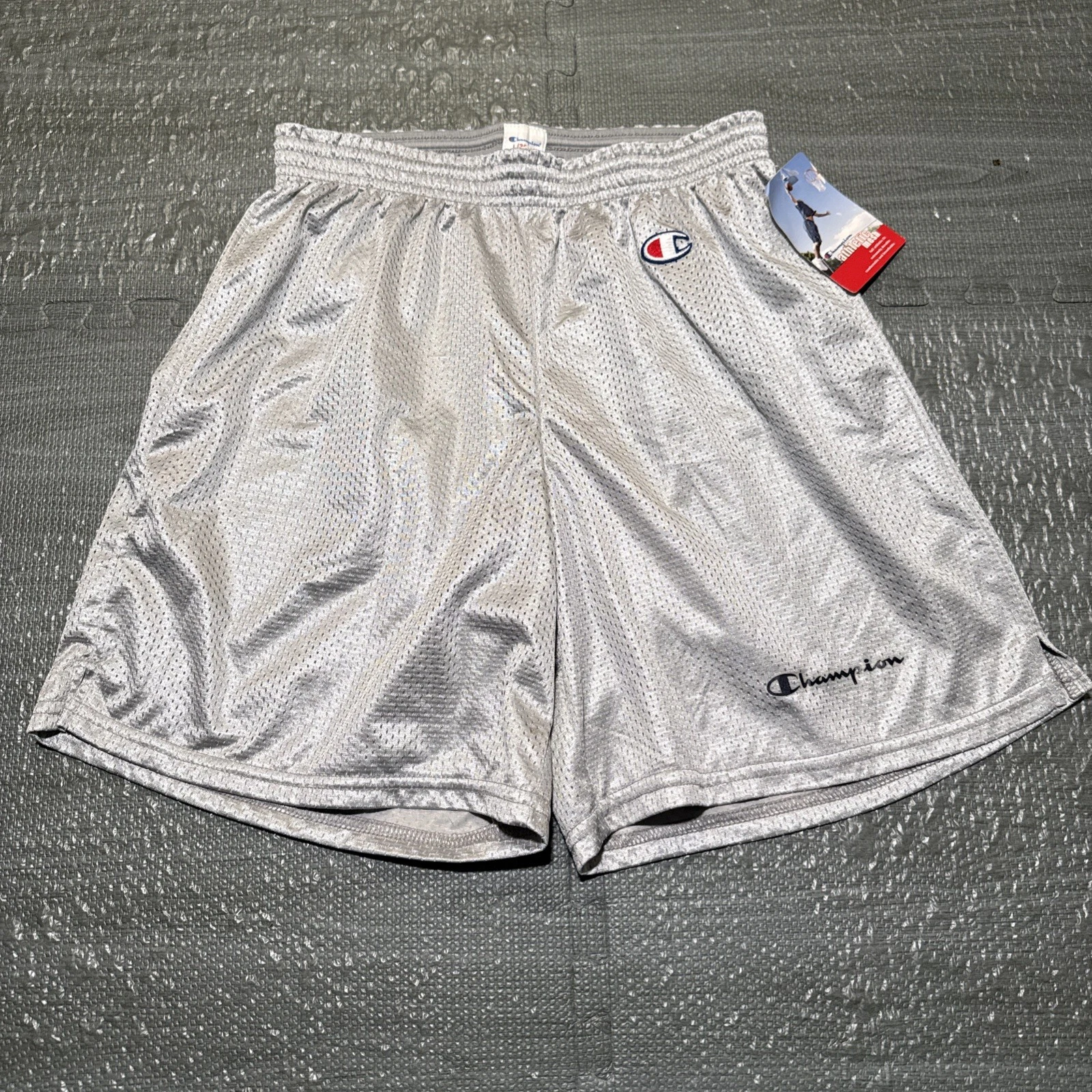 Vintage NWT Champion Shorts Mesh Y2K Mens Large Logo Gym Basketball Deadstock