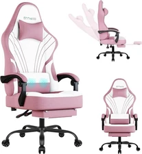 Gaming Chair Fabric, Ergonomic Computer Chair with Footrest,Video Gamer Chair