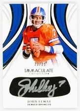 John Elway 2019 Panini Immaculate Collection Eye Black Auto 23/25 Broncos NFL