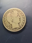 1908 Barber Half Dollar No Mint Mark 90% Silver