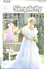Vintage Women's Wedding Dress Gown Layered Ruffle Sewing Pattern UNCUT 1980's