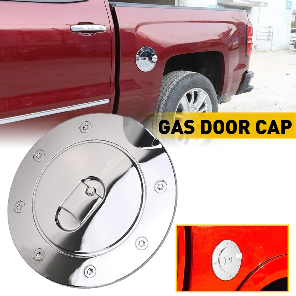Fuel Gas Tank Lid Filler Door Cap Chrome Fit 2007-2014 GMC Sierra 1500 2500/3500