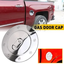 Fuel Gas Tank Lid Filler Door Cap Chrome Fit 2007-2014 GMC Sierra 1500 2500/3500