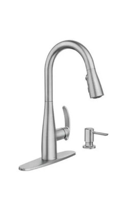 Moen 87932SRS Reyes 1-Handle Pull-Down Kitchen Faucet & Soap - Stainless