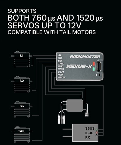 Radiomaster NEXUS-X Helicopter Flight Controller Gyro 256Mb Black Box 6-axis IMU - Picture 8 of 11