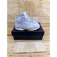 Jordan 6 Retro PS Pure Platinum Glacier Blue Gold HF0413-074 Kids Size 2Y