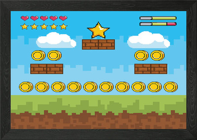 Arcade Pixel Kunst Gerahmtes Wandbild Poster Leinwanddruck Bild