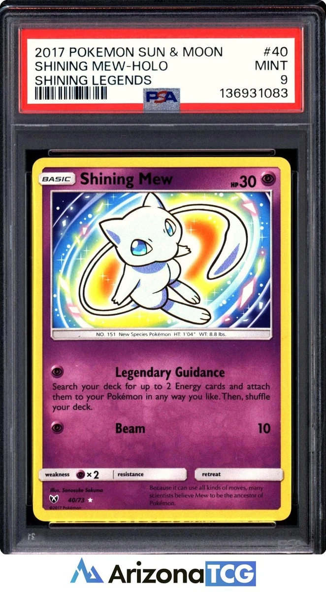 shiny mew pokemon card value Pokmon TCG Shining Mew 40/73 Shining Legends Holo NM True Believers Gaming and Collectibles