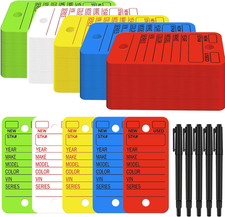 500 Pcs Key Tags with Labels Car Dealership Key Tags with Rings Blank Shop Label