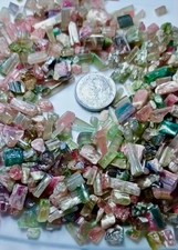 150 Gram Natural Mix Colour Rough Tourmaline Crystals Lot From Afghanistan