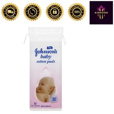 50 Pure Cotton Round Pads by Johnsons - Ideal for Baby Care  Makeup Removal