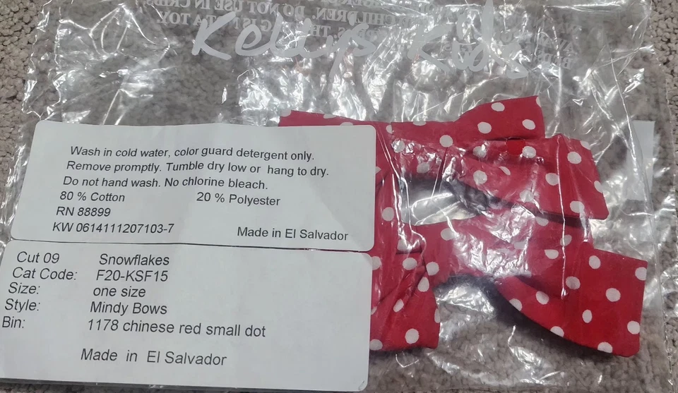 Lote de clips de lazos de pelo Kelly's Kids & Eleanor Rose Navidad lunares rojos nuevos con etiquetas Foto 3 de 4