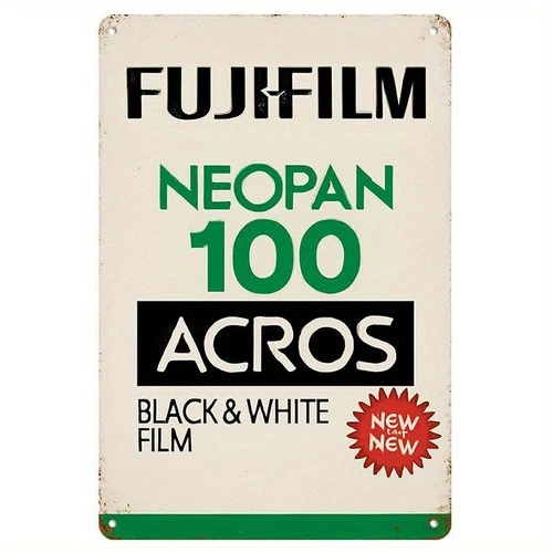 Vintage Fuji Film Retro Black White Tin Metal Signs Home Décor 8x12