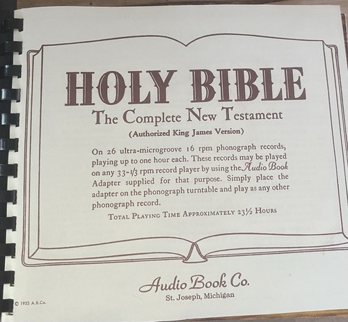 VTG Holy Bible The Complete New Testament Audio Set *26 RPM Vinyl Records 1953 - Picture 2 of 19
