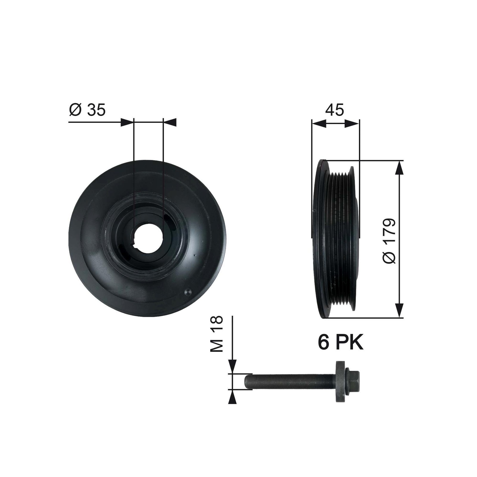 Gates TVD1012A Crankshaft Belt Pulley - Image 8