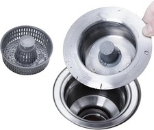 3 in 1 Kitchen Sink Drain Strainer and Stopper Combo Pop Up Kitchen Sink Stopper