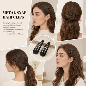 HJZHII 5400ATSA7111 Hair Clips, 50 Black Snap Clips