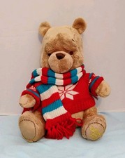 Disney Store 2008 Winnie The Pooh Bear Stuffed Animal Winter Sweater w/tag
