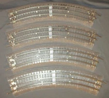 Lionel 2025020 O-36 Full Curve Lighted FasTrack Sections x4 (1/2 Circle) O/027ga