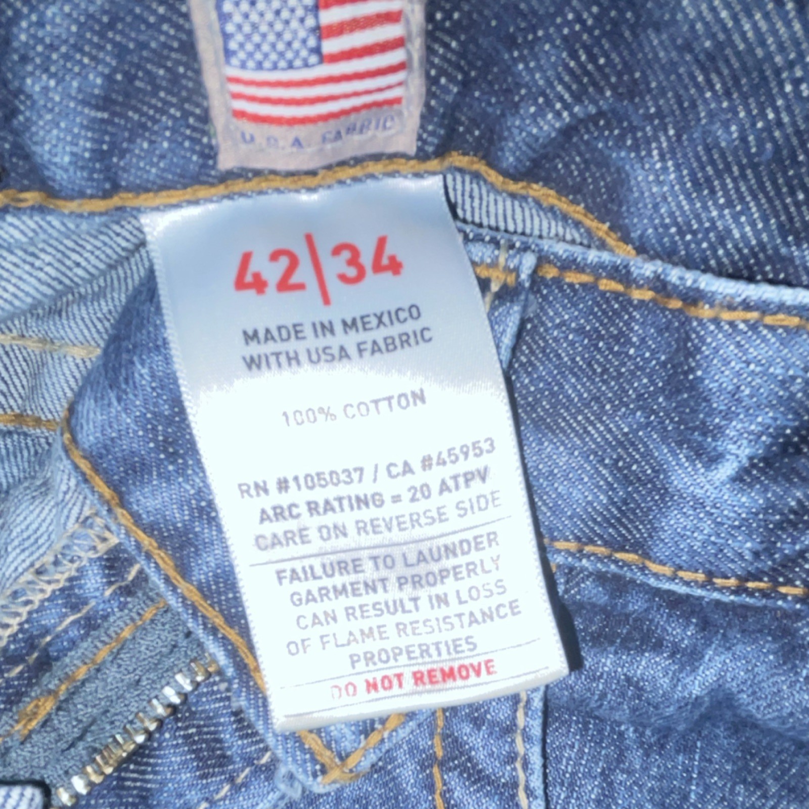 Ariat Flame Resistant Men's Jeans Cotton Denim Blue Logo 5-Pocket Design