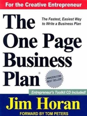 The One Page Business Plan for the - Paperback, by Jim Horan - Very Good h