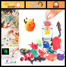 10 Pcs Color Changing Sea Animal Figures - Water Toys for Kids, Party Favors