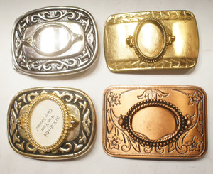 Vintage Silver Tone 18x25mm & 30x 40mm Belt Buckle Blanks