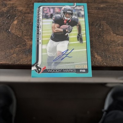 2025 Topps Chrome Woody Marks True Aqua Rookie Refractor Auto /199 🔥 Texans