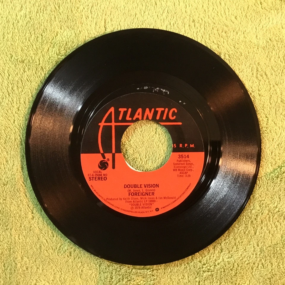 Foreigner,  Double Vision / Lonely Children *1978 Vinyl 7" 45RPM Monarch Pressin - Image 3 of 4